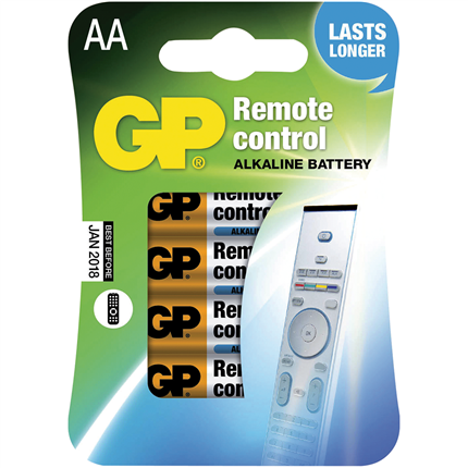Afbeelding vergroten GP Batterij Alkaline Remote Control AA 4 Stuks
