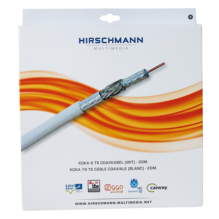 Afbeelding vergroten Hirschmann Coaxkabel Wit 20m 4G/LTE Proof