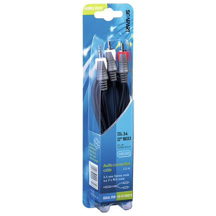 Afbeelding vergroten Scanpart Aansluitkabel 3.5S(M)-2xTulp(M)