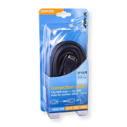 Afbeelding vergroten Scanpart VGA Monitorkabel (M)-(M) 5m