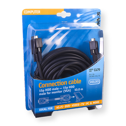 Afbeelding vergroten Scanpart VGA Monitorkabel (M)-(M)