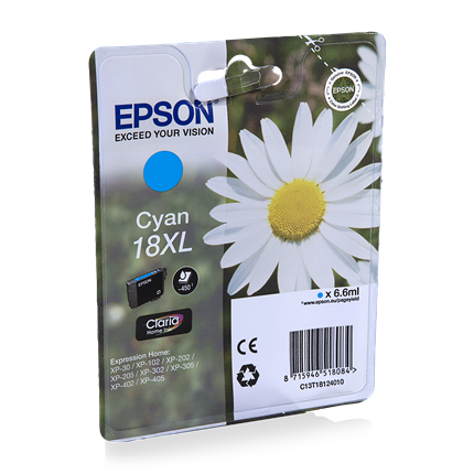 Afbeelding vergroten Epson Cartridge 18 XL (T1812) Cyaan