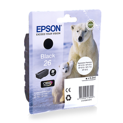 Afbeelding vergroten Epson Cartridge 26 (T2601) Zwart