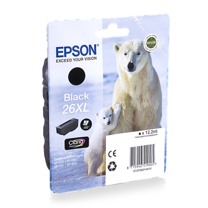 Afbeelding vergroten Epson Cartridge 26 XL (T2621) Zwart
