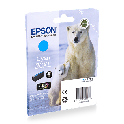 Afbeelding vergroten Epson Cartridge 26 XL (T2632) Cyaan