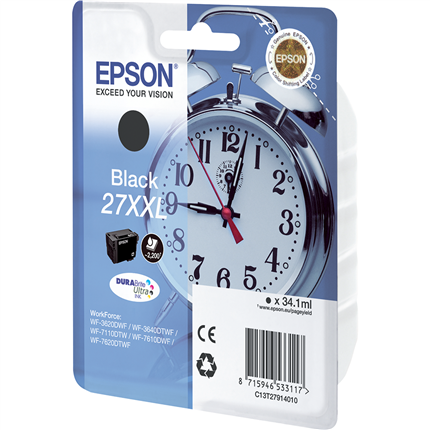 Afbeelding vergroten Epson Cartridge 27 XXL Zwart