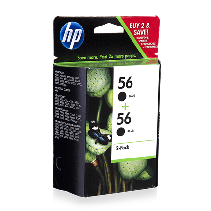 Afbeelding vergroten HP 56 2-Pack Black