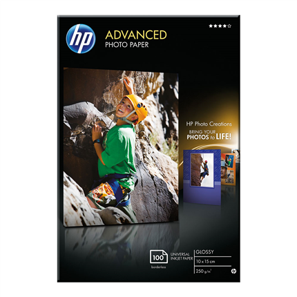 Afbeelding vergroten HP Advanced Glossy Fotopapier 250 gram 10x15 zonder rand
