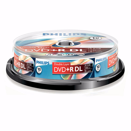 Afbeelding vergroten Philips Dvd+R Double Layer 8,5Gb 8Xspeed Spindle 10 Stuks