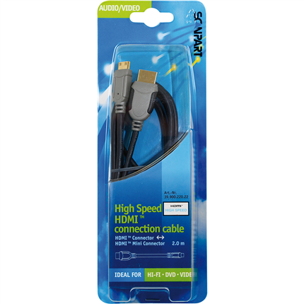 Afbeelding vergroten Scanpart HDMI kabel High Speed mini 2,0m