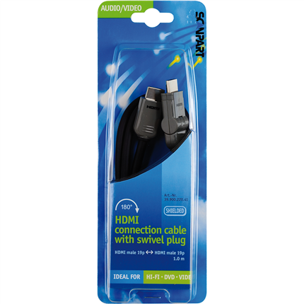 Afbeelding vergroten Scanpart HDMI Kabel High Speed 180° 1m