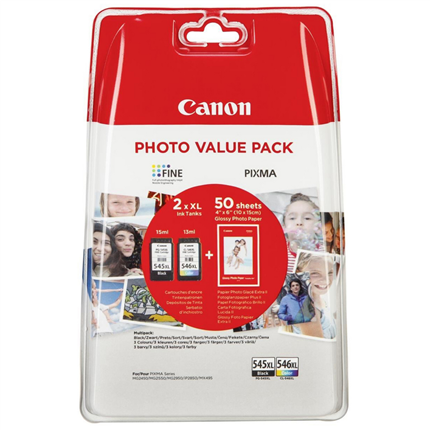 Afbeelding vergroten Canon Pixma multi 545 XL/546 XL + fotopapier
