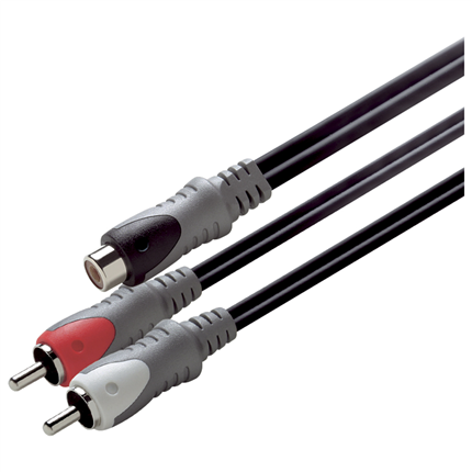 Afbeelding vergroten Scanpart adapterkabel tulp(female)-2tulp(Male) 0.2m