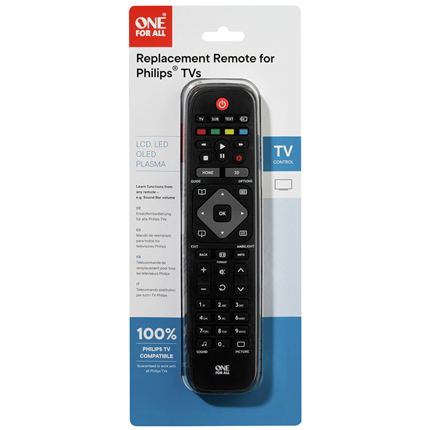 Afbeelding vergroten One For All Philips Replacement Remote Afstandsbediening URC1913