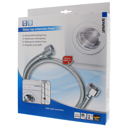 Afbeelding vergroten Scanpart Waterkraan Verlengslang 3 Meter voor Wasmachine - Vaatwasser - Koffiezetter