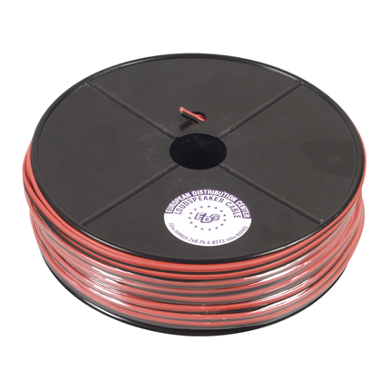 Afbeelding vergroten Scanpart Haspel Luidsprekersnoer 2X0,75 Rood-Zwart 100M