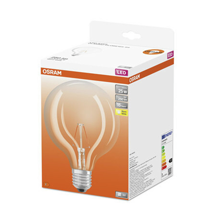 Afbeelding vergroten ledlamp E27 2W Globe filament