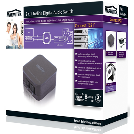 Afbeelding vergroten Marmitek Connect TS21 Toslink Digital Audio Switch