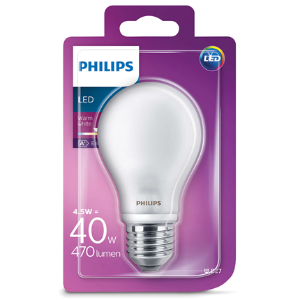 Afbeelding vergroten Philips LED lamp E27 4.5 watt 470Lm Classic mat