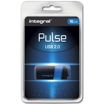 Afbeelding vergroten Integral USB Stick 2.0 Pulse 16GB Blauw