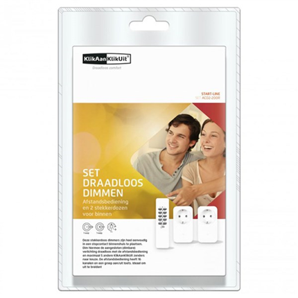 Afbeelding vergroten KlikAanKlikUit Dimmerset Draadloos 2-voudig ACD2-200R