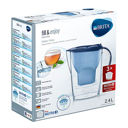 Afbeelding vergroten Brita Waterfilterkan Marella Cool blauw + 3 Maxtra+ filterpatronen