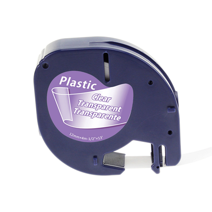 Afbeelding vergroten Dymo Alternatief LT Plastic Labels Transparant-Zwart 12 mm