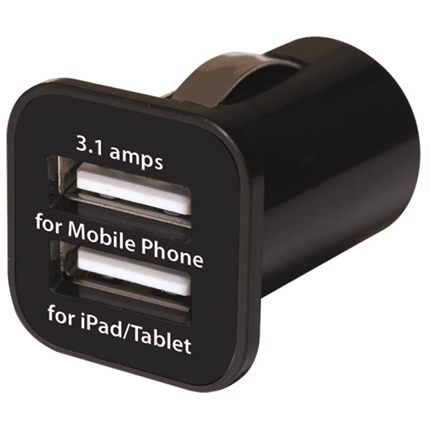 Afbeelding vergroten Grixx Autolader 2x USB Zwart