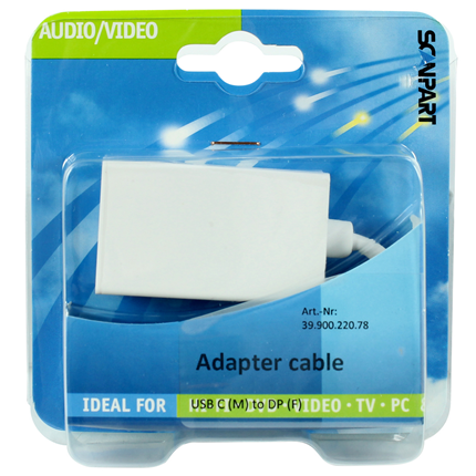 Afbeelding vergroten Scanpart Adapter Kabel USB C (M) - DisplayPort (F) Wit