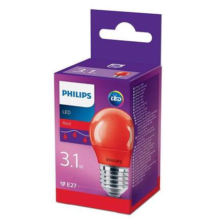Afbeelding vergroten Philips LED Lamp E27 3,1W Mat Rood