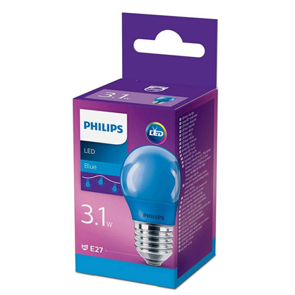 Afbeelding vergroten Philips LED Lamp E27 3,1W Mat Blauw