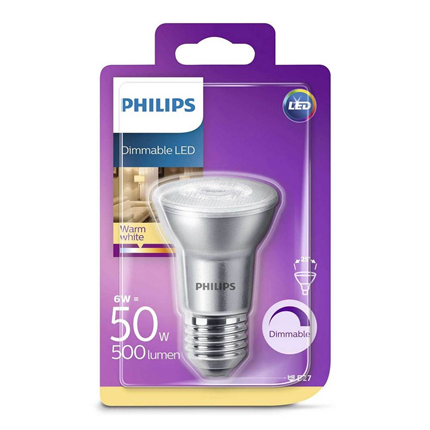 Afbeelding vergroten Philips LED Lamp E27 6W PAR20 Dimbaar