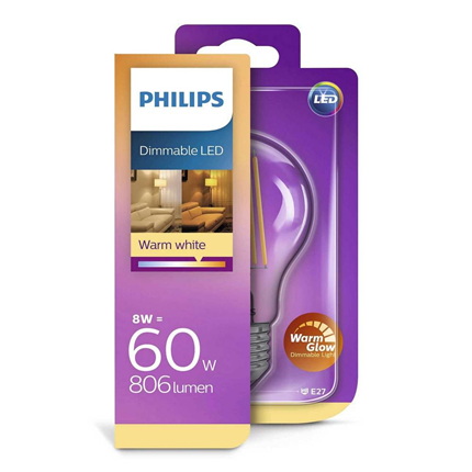 Afbeelding vergroten Philips LED Lamp E27 8W Dimbaar