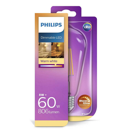 Afbeelding vergroten Philips LED Lamp E27 8W Dimbaar