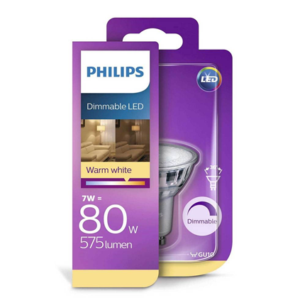 Afbeelding vergroten Philips LED Lamp GU10 7W Dimbaar