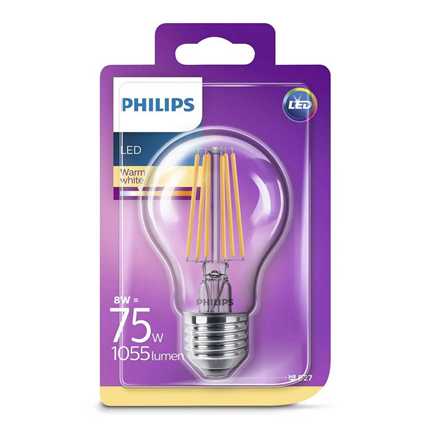 Afbeelding vergroten Philips LED Lamp E27 8W Peer