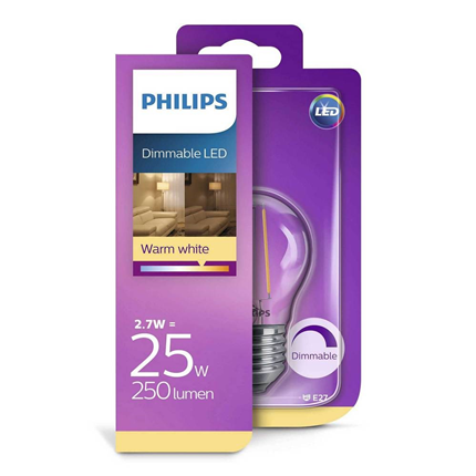 Afbeelding vergroten Philips LED lamp E27 2,7W Dimbaar