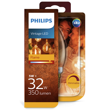 Afbeelding vergroten Philips LED lamp E14 5W Flame
