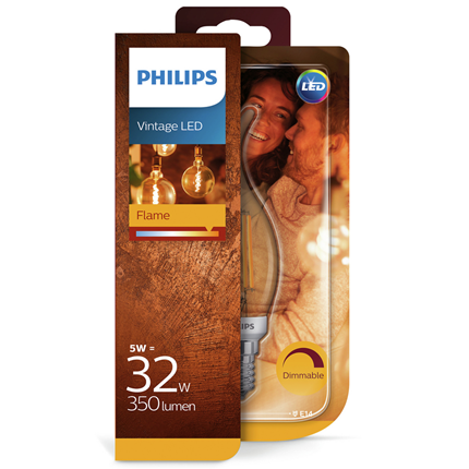 Afbeelding vergroten Philips LED Lamp E14 5W Flame