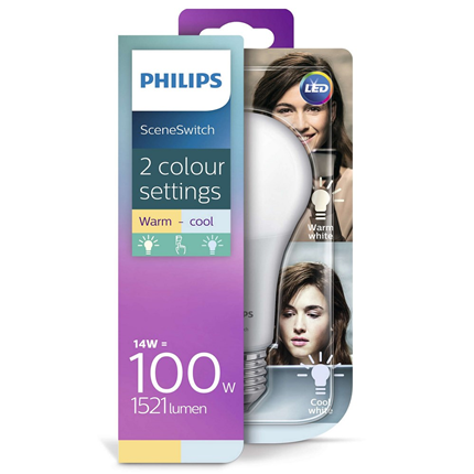 Afbeelding vergroten Philips LED Lamp E27 14W Scene Switch