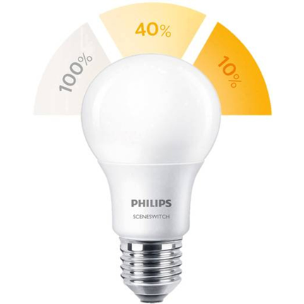 Afbeelding vergroten Philips LED Lamp E27 7,5W Scene Switch