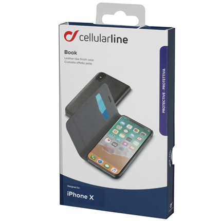 Afbeelding vergroten Cellular Line Bookcase Essential Zwart voor Apple iPhone X