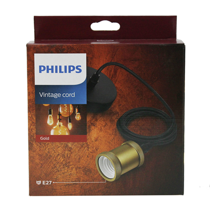 Afbeelding vergroten Philips Pendelsnoer Hanglamp Vintage Goud 36107/10/PN E27