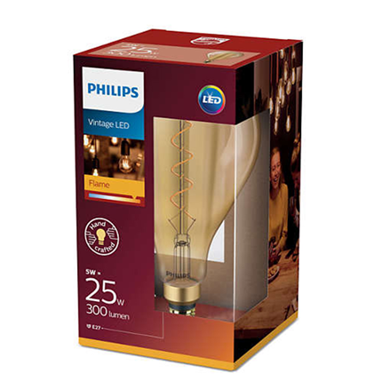 Afbeelding vergroten Philips XXL LED Lamp Flame Helder E27 5Watt 300Lm A165
