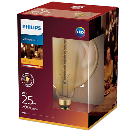 Afbeelding vergroten Philips XXL LED Lamp Flame Helder E27 5Watt 300Lm G200