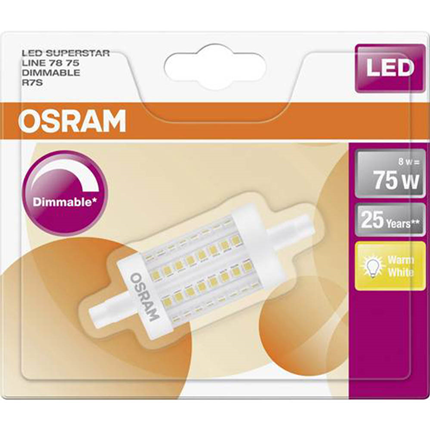 Afbeelding vergroten Osram ledlamp R7s 8W line dim 4058075811751 Warm wit