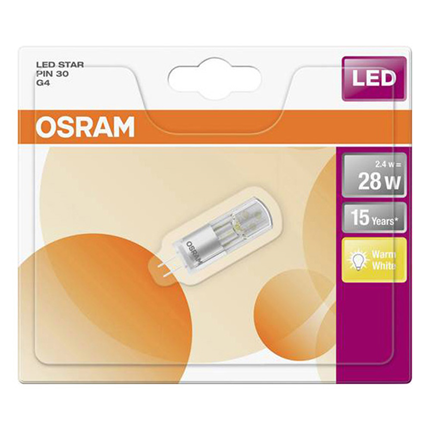 Afbeelding vergroten Osram ledlamp G4 2,4W ledpin 4058075812031 Warm wit