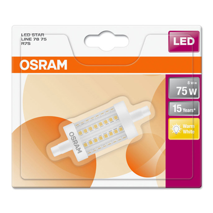 Afbeelding vergroten Osram ledlamp R7s 8W line 4058075811676 Warm wit