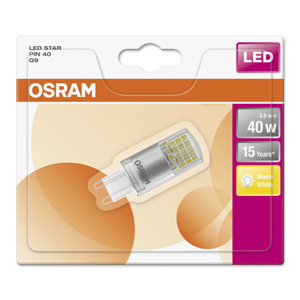 Afbeelding vergroten Osram ledlamp G9 3,8W ledpin 4058075812093 Warm wit