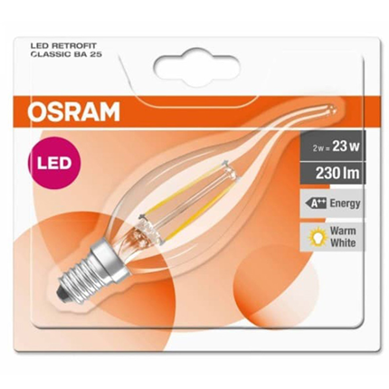 Afbeelding vergroten Osram ledlamp E14 2W Classic BA retrofit
